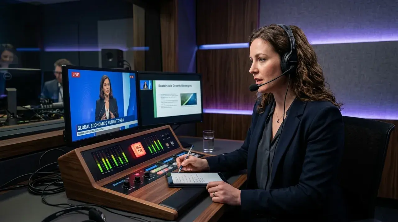 Hub profissional e estúdio com isolamento acústico para tradução simultânea remota RSI