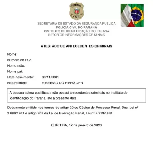 Italiano - Tradução Juramentada Antecedentes Criminais