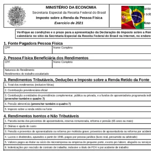 Espanhol - Tradução Juramentada Declaração de IR