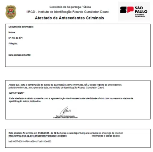 Tradução Juramentada Antecedentes Criminais Espanhol