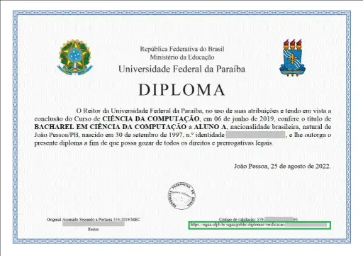 Juramentada - Diploma